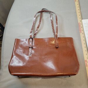 Kattee leather shoulder Laptop Bag Brown